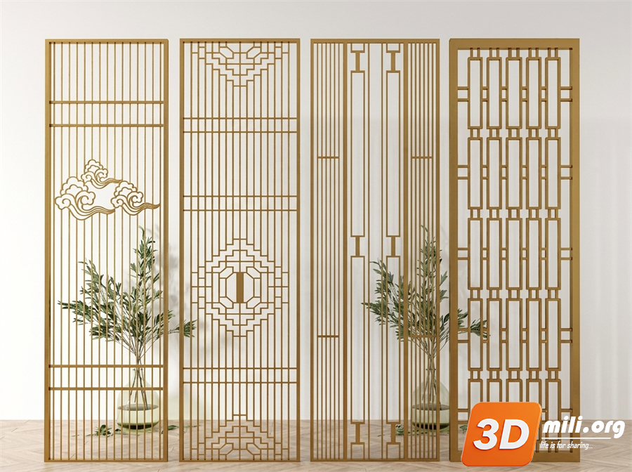 Folding screen Skp Files 